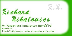richard mihalovics business card